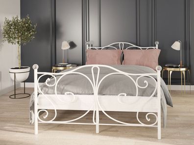 Bett Rolemi Bett Metallbett mit Lattenrost Bettrahmen Schlafzimmer Doppelbett