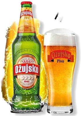 12 Flaschen Ožujsko Bier aus Kroatien mit 4,9 % Alc. 0,33l Beer Pivo