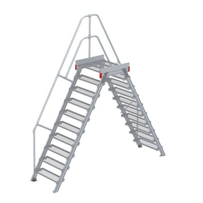 Euroline 512 Überstieg 60EUR 800mm Stufenbreite 2x10 Stufen Stahl Gitterrost
