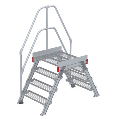 Euroline 512 Überstieg 60EUR 800mm Stufenbreite 2x4 Stufen Stahl Gitterrost