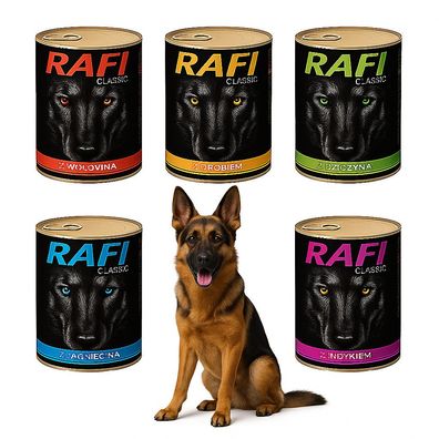 RAFI Classic Mix 5 Sorten 5x1240 g Nassfutter für Hunde