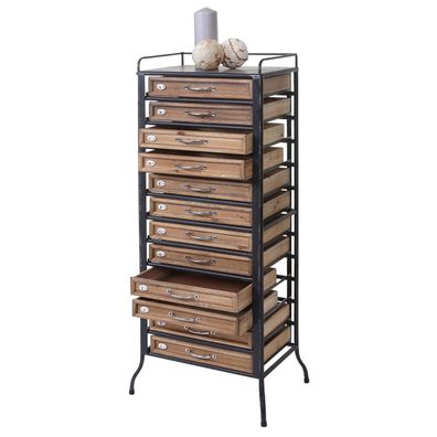 Apotheker-Schrank HWC-A43, Tanne Holz massiv Vintage Shabby-Look 129x55x38cm