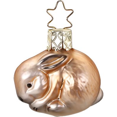 Christbaumschmuck Anhänger Glas Hase 3,5cm Beige Braun