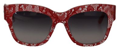 Dolce & Gabbana Red Lace Acetate Rectangle Shades DG4231F Sunglasses