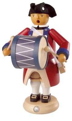 Räucherfigur Räuchermann Bass Trommler 24cm Virginia State Garrison Regiment