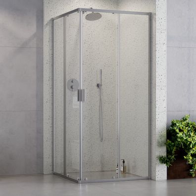 ECOLAM Duschkabine Dusche 80x80 x190 Viereck Duschabtrennung Glas Wand ProClean