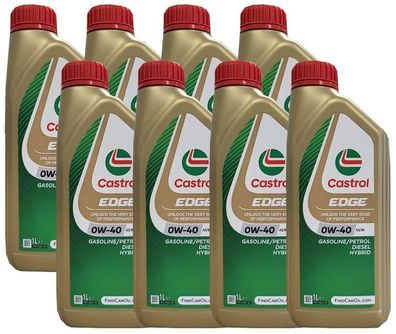 Castrol Edge 0W-40 8x1 Liter VW 502 00/ 505 00 MB-229.3/ 229.5 Porsche A40 Motoröl