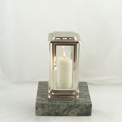 Grablampe "Royal" aus Edelstahl mit Sockel