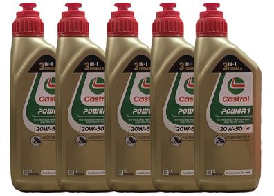 Castrol Power 1 20W-50 4T API SN JASO MA-2 5x1 Liter
