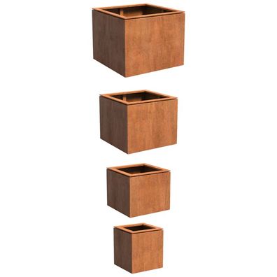 Adezz Domus aus Corten-Stahl Pflanzgefäß Wetterfest Pflanzkübel Blumentopf