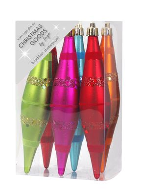 Christbaumschmuck Eiszapfen 15cm Kunststoff 6er Set - Mille Fiori