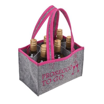 Flaschentasche "Prosecco to go" aus Filz