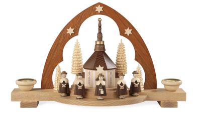 Lichterbogen Schwibbogen Kurrende Spitzbogen natur (LxBxH):30x10x18cm NEU