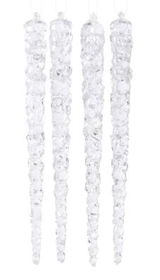 Anhänger Eiszapfen fluoreszierend Kunststoff 15cm, 4 Stück
