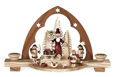 Lichterbogen Schwibbogen Bescherung Spitzbogen natur (LxBxH):30x10x18cm NEU
