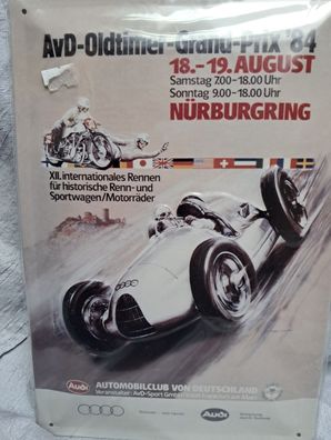 AvD Oldtimer Grand Prix 84 , Blechschild