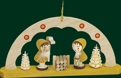 Christbaumschmuck Schwibbogen mit Zwergen Höhe= 4,5cm NEU Weihnachten Baumschmuck