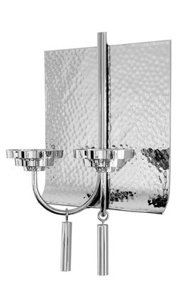 Fink TALON, Wandleuchter, Glas, silberfarben, L. 38 cm, B. 17 cm, H. 41 cm Höhe: