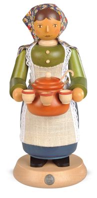 Räucherfigur Räuchermann groß Glühweinverkäuferin (BxH):14x24cm NEU Räuchermann