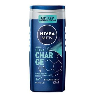 Nivea Men Ultra Charge Duschgel, 250 ml - Belebende Frische und Pflege fuer Maenne