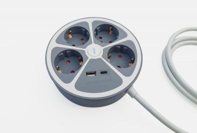 Technaxx TX-262 Steckdosenleiste 4 Schutzkontakt-Steckdosen & 2 USB-Ports 1,5 m Kabel