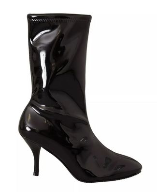 Stuart Weitzman Black Patent Leather High Heels Boots Shoes