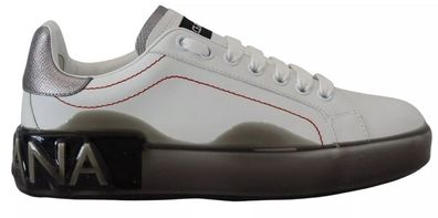 Dolce & Gabbana White Leather Portofino Sneakers Shoes