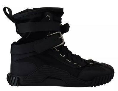 Dolce & Gabbana Black Nylon High Top Sorrento Sneakers Shoes
