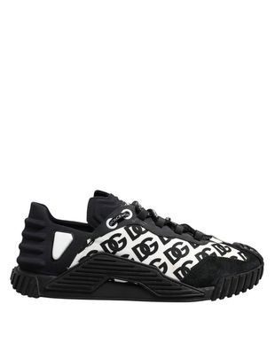 Dolce & Gabbana Black Logo Lace Up Low Top NS1 Sneakers Shoes