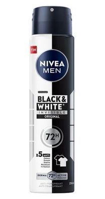 Nivea Herren Anti-Transpirant Spray Black&White Invisible Original - 250ml