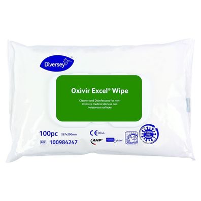 Diversey Oxivir Excel Wipe Reinigende Flächen Desinfektionstücher 12 x 100 Stück