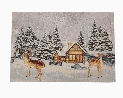 Frühstücksset, Gedeck, Tischdekoration, Weihnachten, Rehe