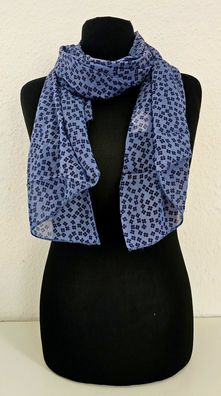 Italy Blogger Schal Halstuch Seide/Baumwolle asymetrisch Blütenprint Jeansblau