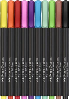 Filzstifte Black Edition von Faber Castell, 10 Stifte in 10 Farben sortiert