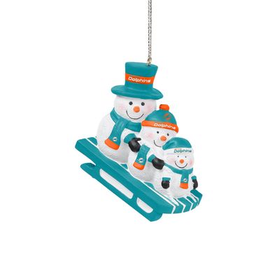 NFL Miami Dolphins Schneemann Rodeln Weihnachtsbaum Anhänger Ornament ..1038
