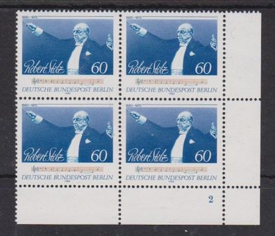 Berlin 1980 postfrisch vierer Block Ecke unten rechts MiNr. 627 Robert Stolz