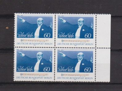 Berlin 1980 postfrisch vierer Block mit Seitenrand rechts MiNr. 627 Robert Stolz