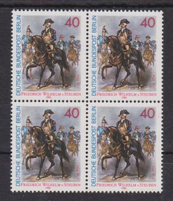 Berlin 1980 postfrisch 4er Block MiNr. 628 Friedrich Wilhelm von Steuben