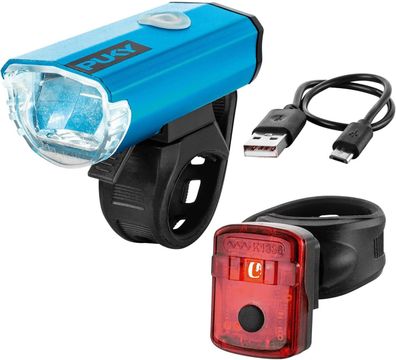 PUKY LUMI LED-Frontscheinwerfer & Rücklicht-Set| Werkzeuglose Montage | Für 20" Fahrr