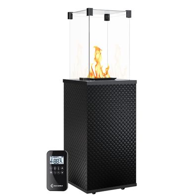 Terrassenheizer Patio Mini Glas schwarz gesteppt automatische Steuerung 8,2kW