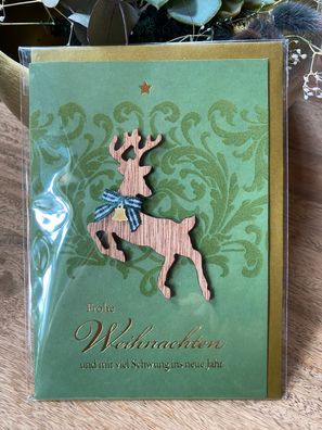 Weihnachtskarte, Grußkarte Karte Rentier