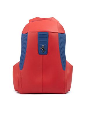 Ferrari Red Leather Technical Backpack
