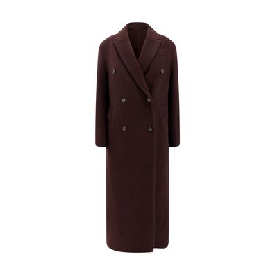 Brunello Cucinelli Bordeaux Cashmere Coat