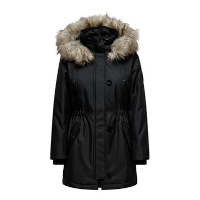 Only Black Polyester Parka