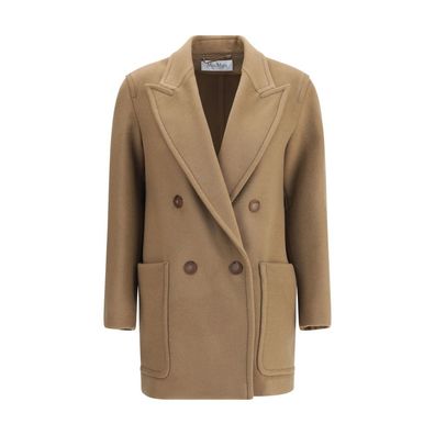 Max Mara Beige Fleece Wool Coat