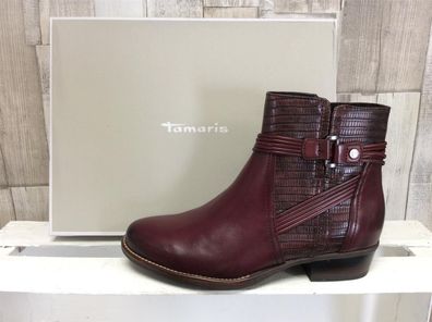 Tamarais Damen Stiefelette bordo mit Fesselbändchen -Verzierung