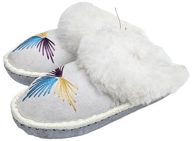 Lammfell Warme Hausschuhe Latschen Gr.37 NEU, Schaffell/ -leder Handarbeit * Weiß.2*