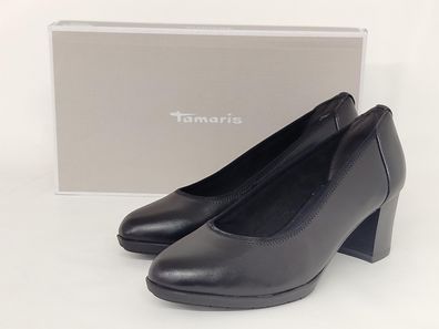 Tamaris Damen Pumps Absatz breit 6 cm schwarz