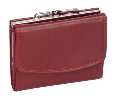 Lemondo Leder-Knipsbörse Damenbörse Bügelbörse rot