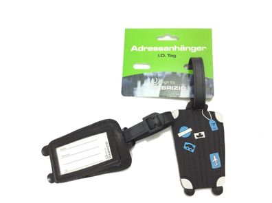 2 Adressanhänger / Kofferanhänger Trolley Koffer, schwarz